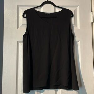 100% silk Eileen Fisher black tank top V-neck